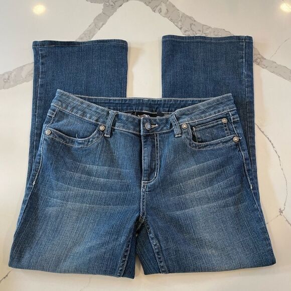 Harley-Davidson Denim - Vintage Harley Davidson Mid Rise Bootcut Jeans Rhinestones & Bling Womens Sz 10P